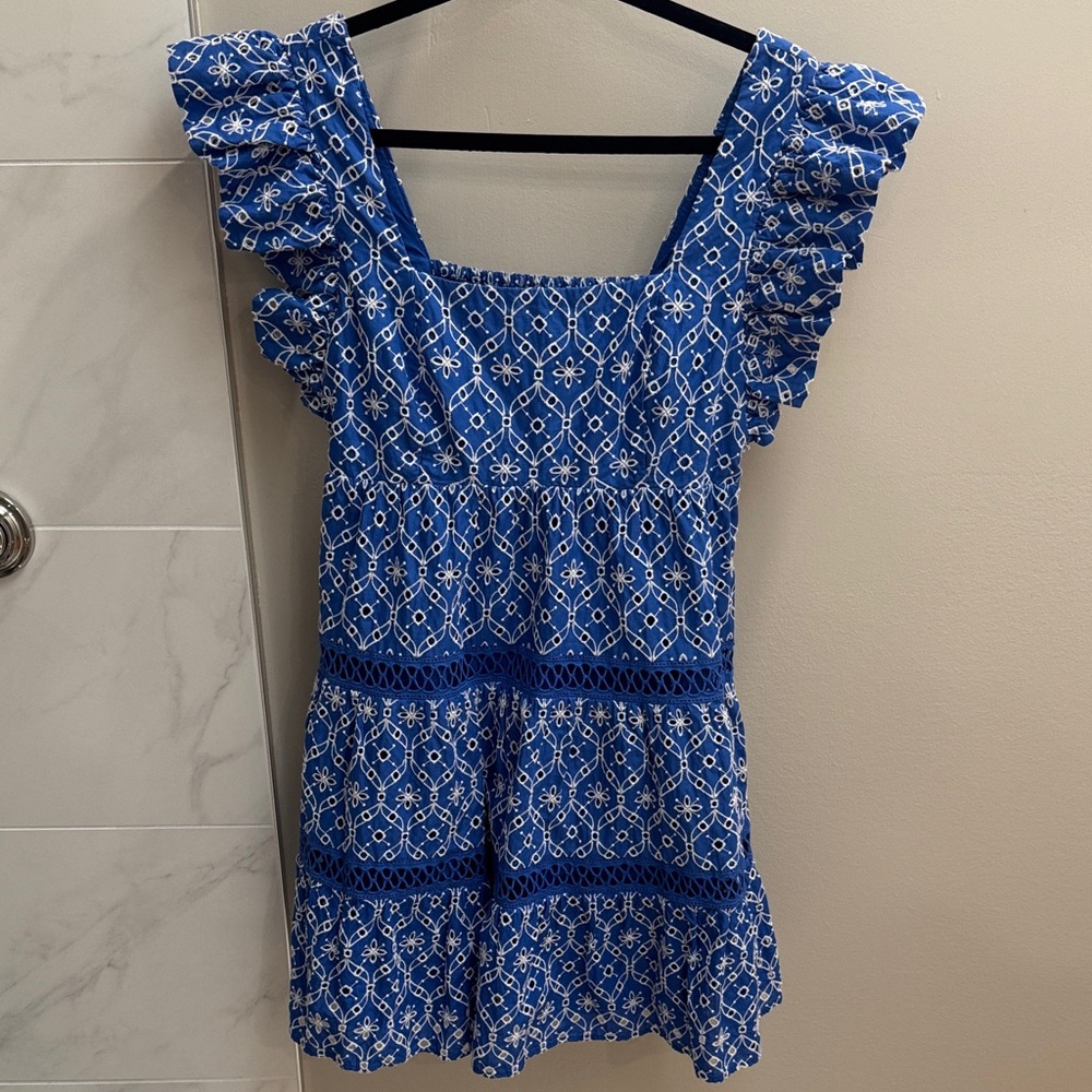 Lilly Pulitzer Morrie Ruffle Sleeve Eyelet Dress Size 6